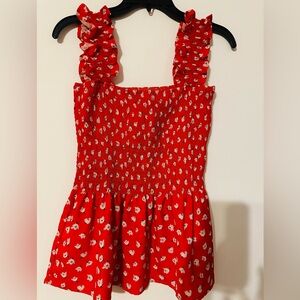 Beautiful red blouse Size L 100% Polyester - Never worn